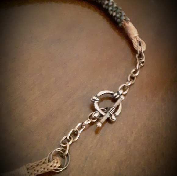 Southwest Bead Kumihimo Necklace Copper Turquoise - Picture 8 of 8